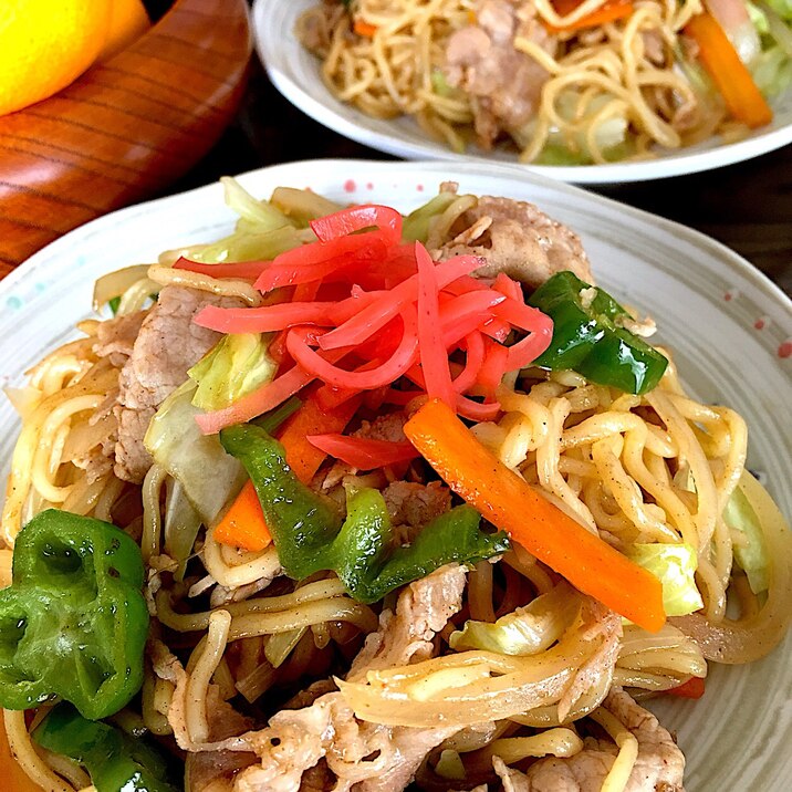 ソース焼きそばです☆美味しいふっくらシコシコ麺で♪